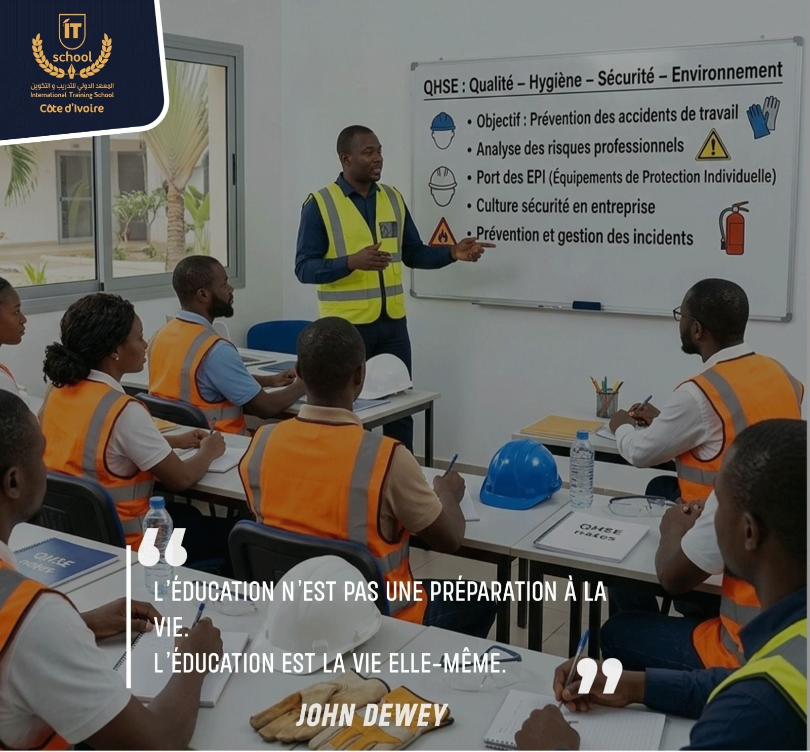 Salle de cours ITSchool — formations QHSE et secourisme